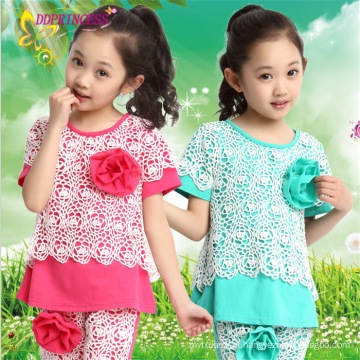 atacado verão coreia moda esporte terno menina flor terno para crianças